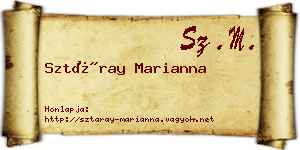 Sztáray Marianna névjegykártya